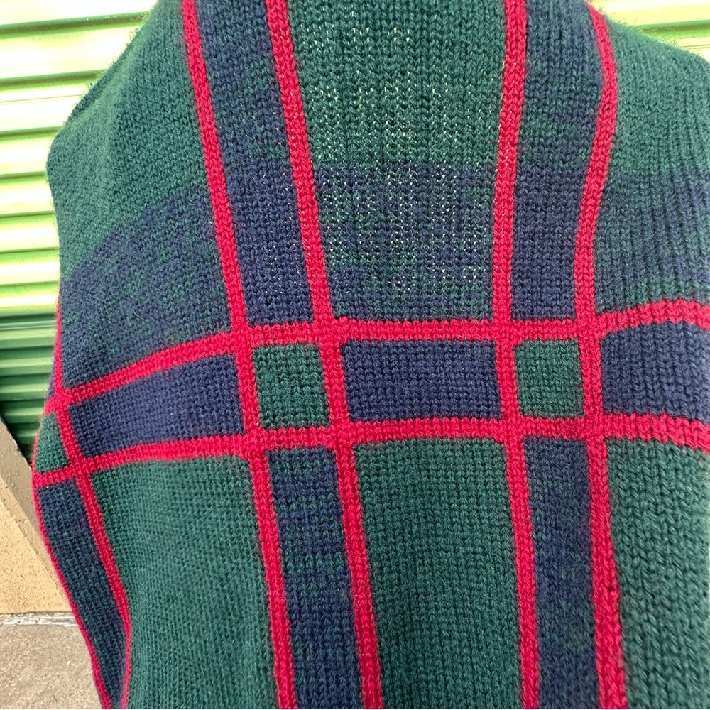 Pendleton Plaid Virgin Wool Cardigan 2X Harvest Cornucopia Embroidery - Picture 5 of 13